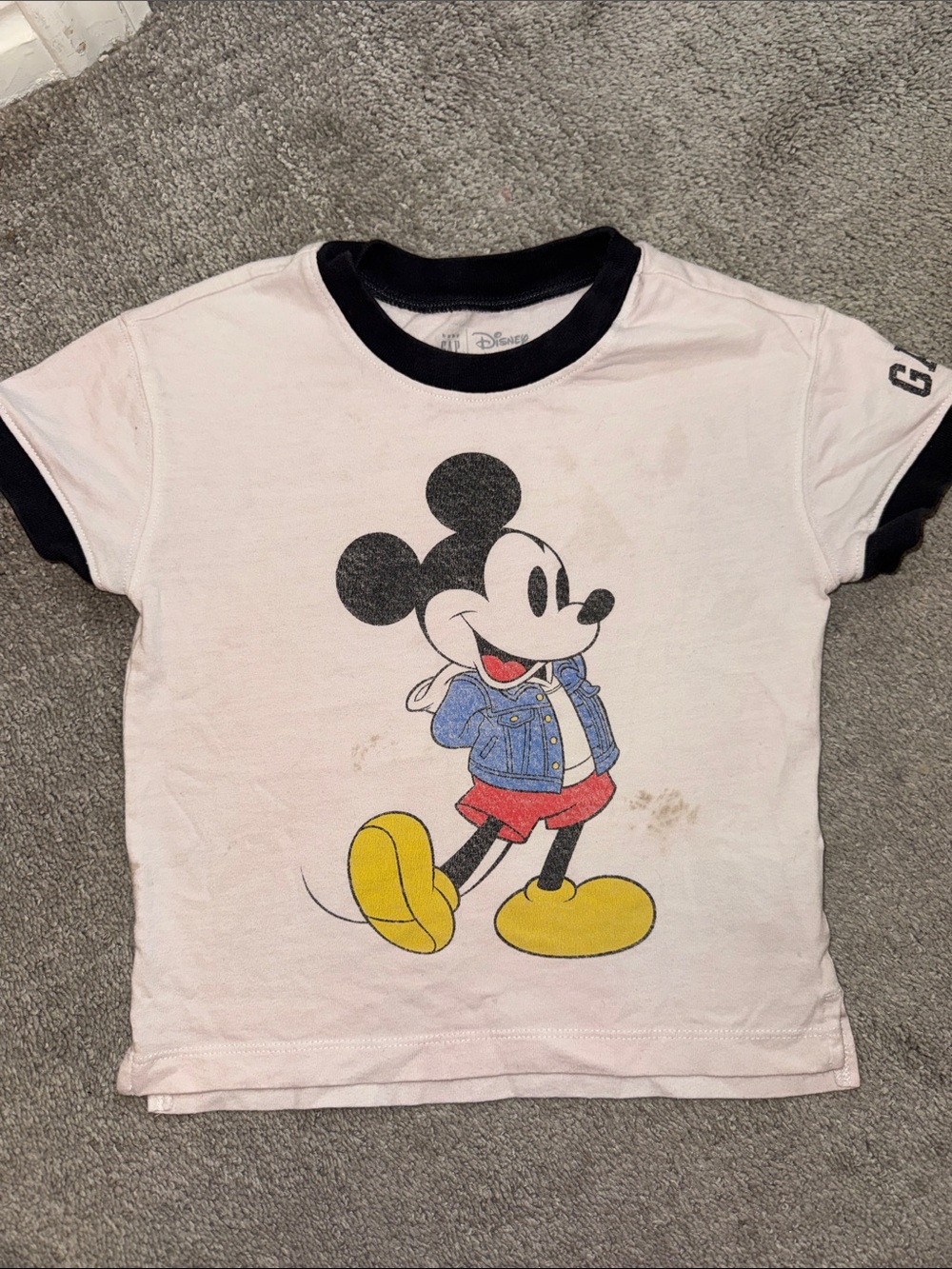 Disney Baby Gap Mickey Mouse Tee with Mickey Graphic and Black Trim - 4T